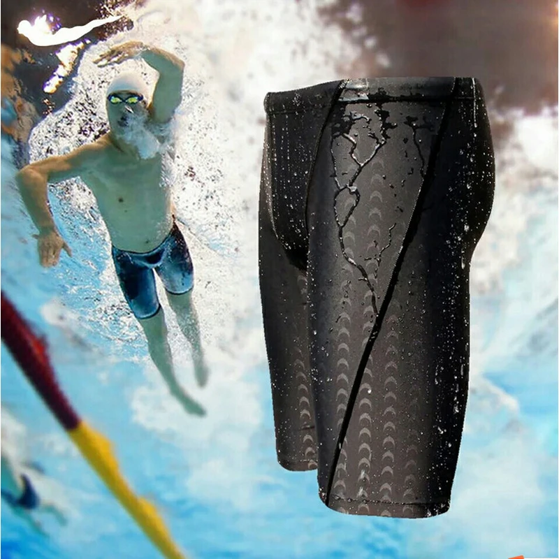 

2018 Hot Men Swimwear Powerful Mens Swimming Trunks Shark Skin Large Size Breathble Swimming Shorts For Men swimsuits HW361