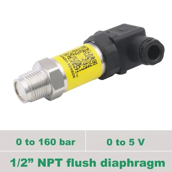 

160 bar flush pressure sensor, 0 5 v signal + 16 mpa range + 1 2 NPT thread, 0.5% accuracy, stainless steel 316L wetted parts