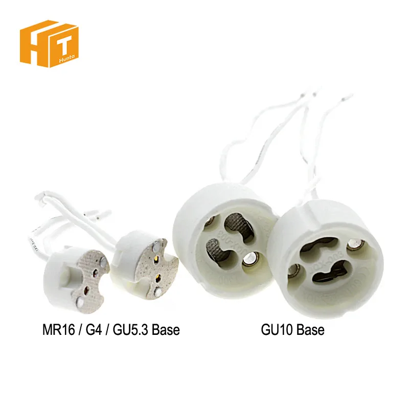 Цоколь для лампы GU10 /MR16 & G4 GU5.3 керамическая розетка с кабелем проволочный