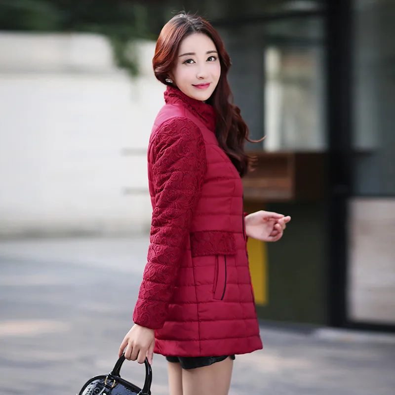 Vin Veste Grande Coton D'hiver Vestes Mujer Al314 Red black 5xl 2019 Taille 6xl Col Femmes Théegg Famale Montant De Parka Rouge TlK1JcF