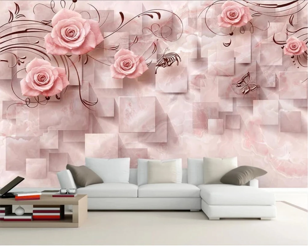 Beibehang Custom wallpaper marble super beautiful romantic living room  embossed TV wall paper decorative background 3d wallpaper