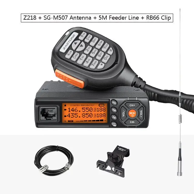 Zastone Z218 Мини-Автомобильная рация 10 км 25 Вт Двухдиапазонная VHF/UHF 136-174 МГц 400-470 МГц 128CH мини CB радиостанция приемопередатчик - Цвет: Z218 set