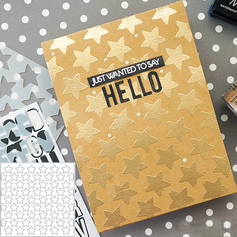 

Orderly Arrangement of Big Stars Stencil for DIY Scrapbooking New 2019 DIY Paper Cards Making Craft Fun Plastic Templates Decor
