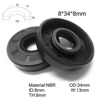 

Shaft Oil Seal TC-8*34*8 Rubber Covered Double Lip With Garter Spring/Size:8mm*34mm*8mm/20pcs