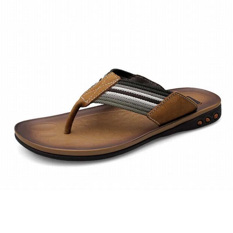 Новые модные брендовые повседневные мужские сандалии со шнуровкой; Летняя обувь; водонепроницаемые пляжные вьетнамки ручной работы с бантом