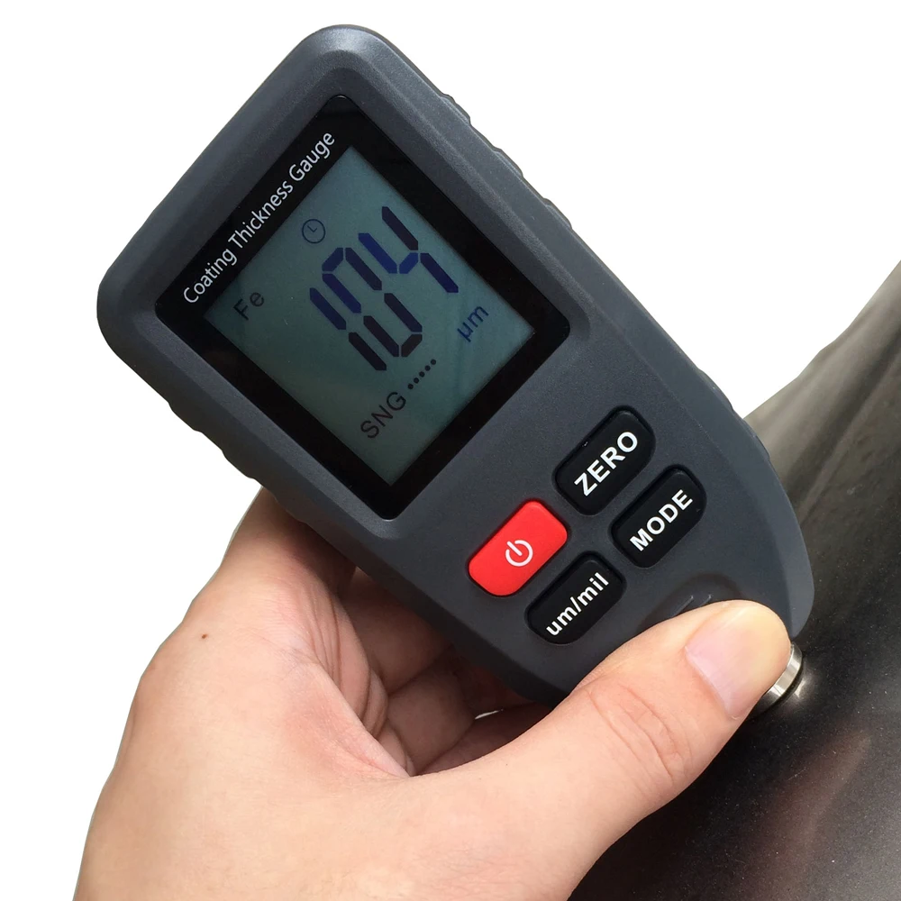 

TC-100 Digital Paint Coating Thickness Gauge Thickness Meter with LCD Display Electroplate Feeler Tester Aluminum Base Metal