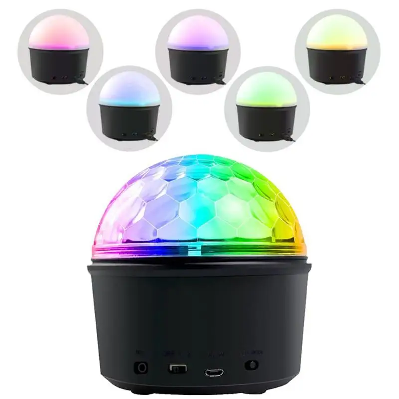 

Remote Control Bluetooth Speaker Crystal Magic Rotating Disco Ball LED Light 9 Color Stage KTV Lamp Birthday Party Supplies