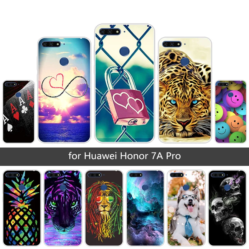 Силиконовые тонкие чехлы для телефонов Huawei Honor 7A Pro AUM-L29 с полной защитой мягкая