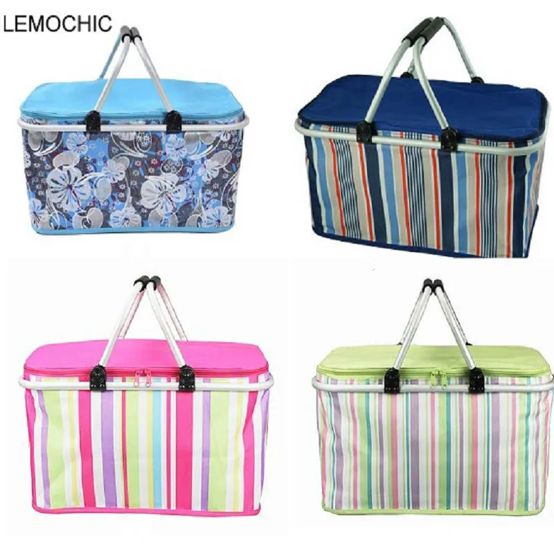 

handbags large 32L Oxford High quality portatiles camping picnic bag Waterproof Insulated lunch cooler box picnic basket set
