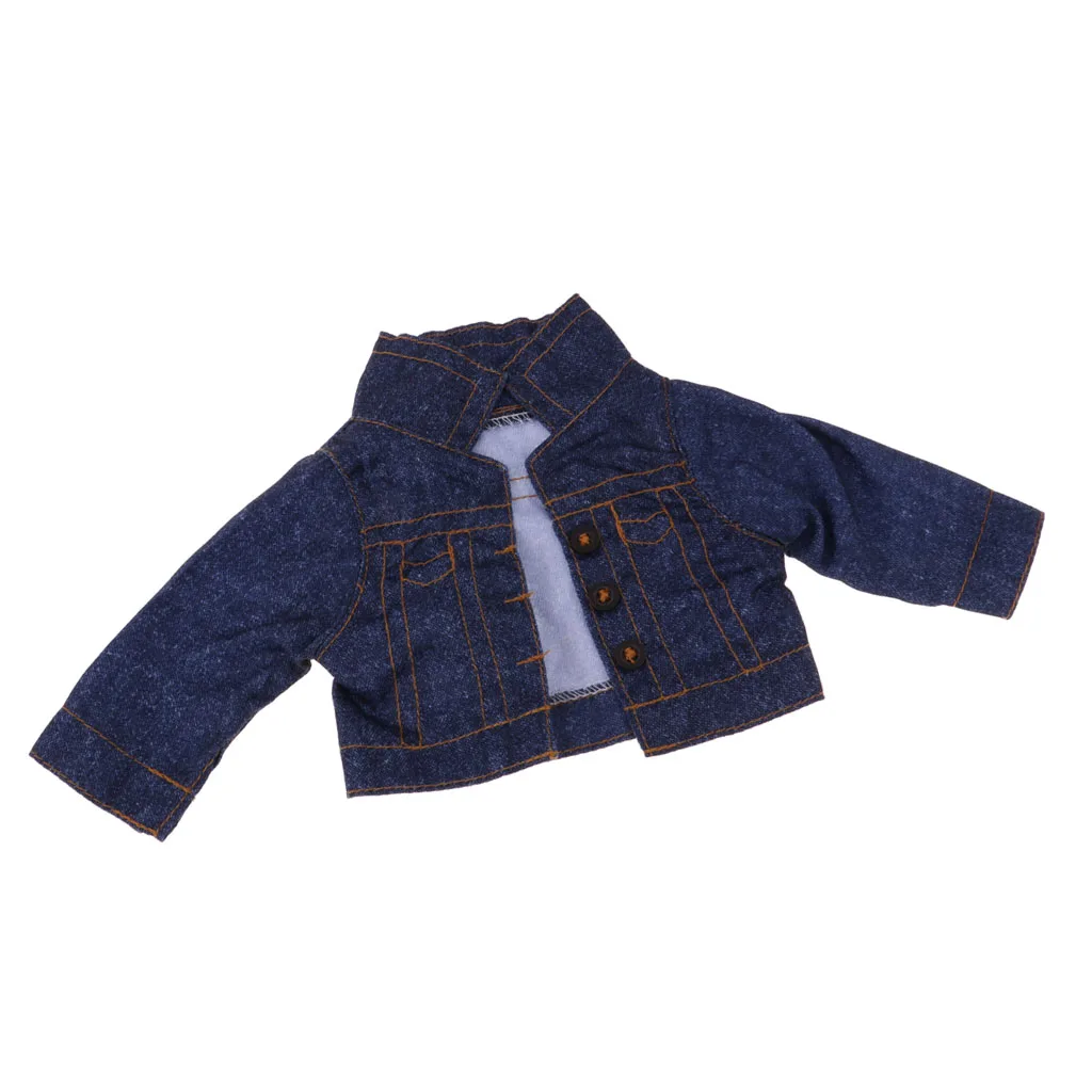 Fashion Doll Garment Denim Jacket Coat For 16 inch Salon Doll Outfit Accessory