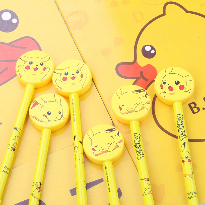 

1pc 0.5mm black ink cartoon Pokemon pikachu creative gel pen unisex Rollerball pen sign pen office school stationery