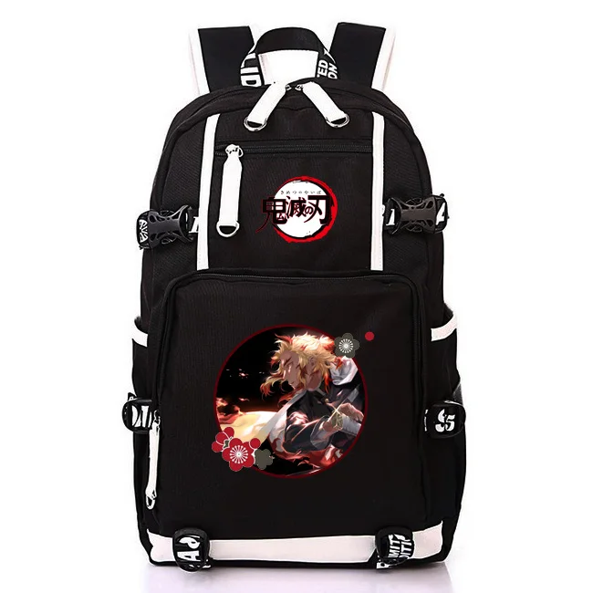 Японское аниме Demon Slayer: Kimetsu no Yaiba Bookbag брезентовые школьные рюкзаки USB рюкзак для ноутбука мультяшный дорожный рюкзак Rugzak - Цвет: 12