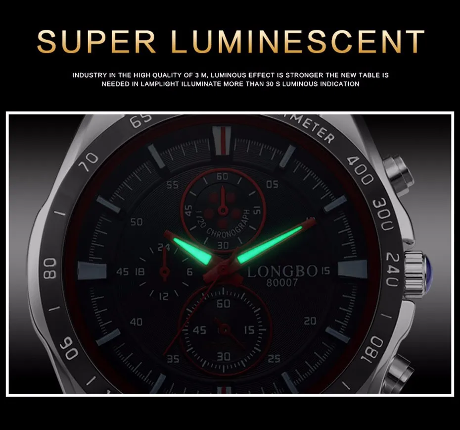 luminous analog watch