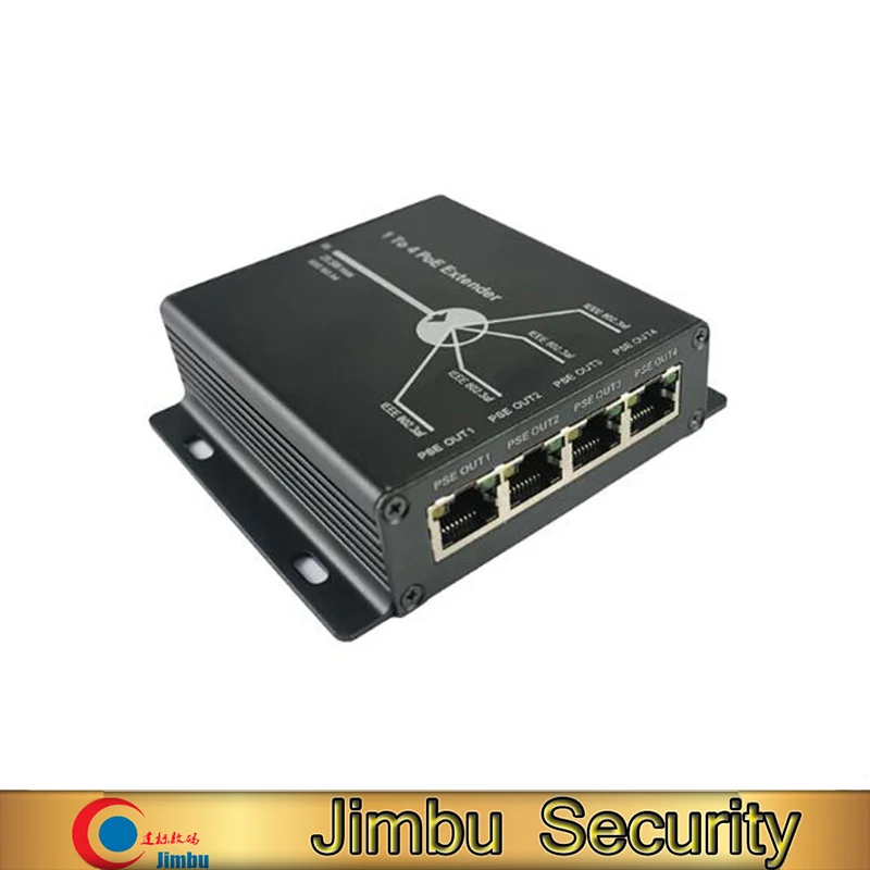 Passive 4 Ports POE Ethernet Extender IEEE802.3af for CCTV IP Cameras 120 Meters (Max) Under Standard CAT5 Cable