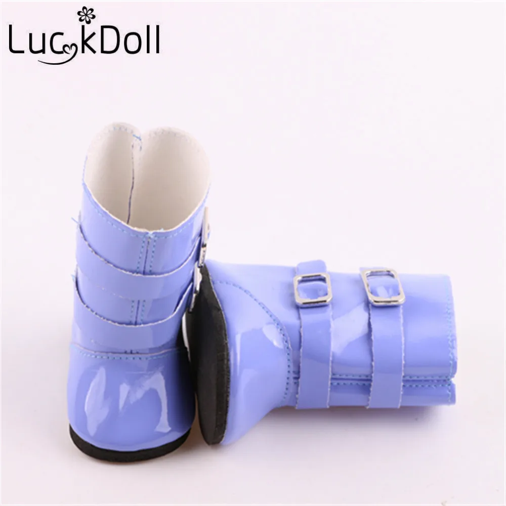 LUCKDOLL 7 пар сплошной цвет дождь BootsFit 18 дюймов Американский 43 см Кукла Одежда Аксессуары для девочек поколение подарок на день рождения