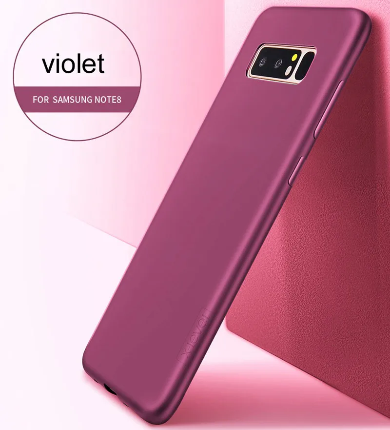 Сверхтонкий силиконовый чехол X-Level для samsung Galaxy Note 8 Guardian, матовый чехол из ТПУ X Level, защитный чехол Note8 - Цвет: violet