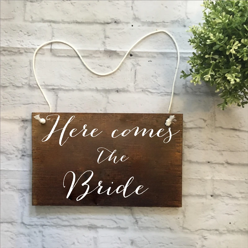 Waterproof Removable Vinyl Wedding Stickers - Here Comes The Bride Sign for Ring Bearer & Flower Girl image 5
