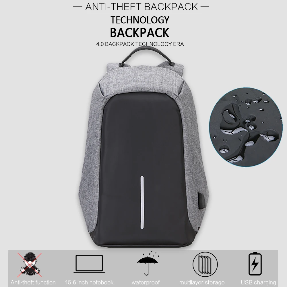 17, 15,6 дюймовый светоотражающий рюкзак для ноутбука, мужской рюкзак с защитой от кражи, Женский школьный рюкзак, usb зарядка, водонепроницаемая дорожная сумка, рюкзак