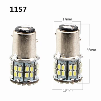 

BEESCLOVER Pack of 2 Super Bright BAY15D 1157 50SMD 1206 LED Car Brake Light DC 12V 50 LEDs Auto Rear Tail Signl Lights Red Turn
