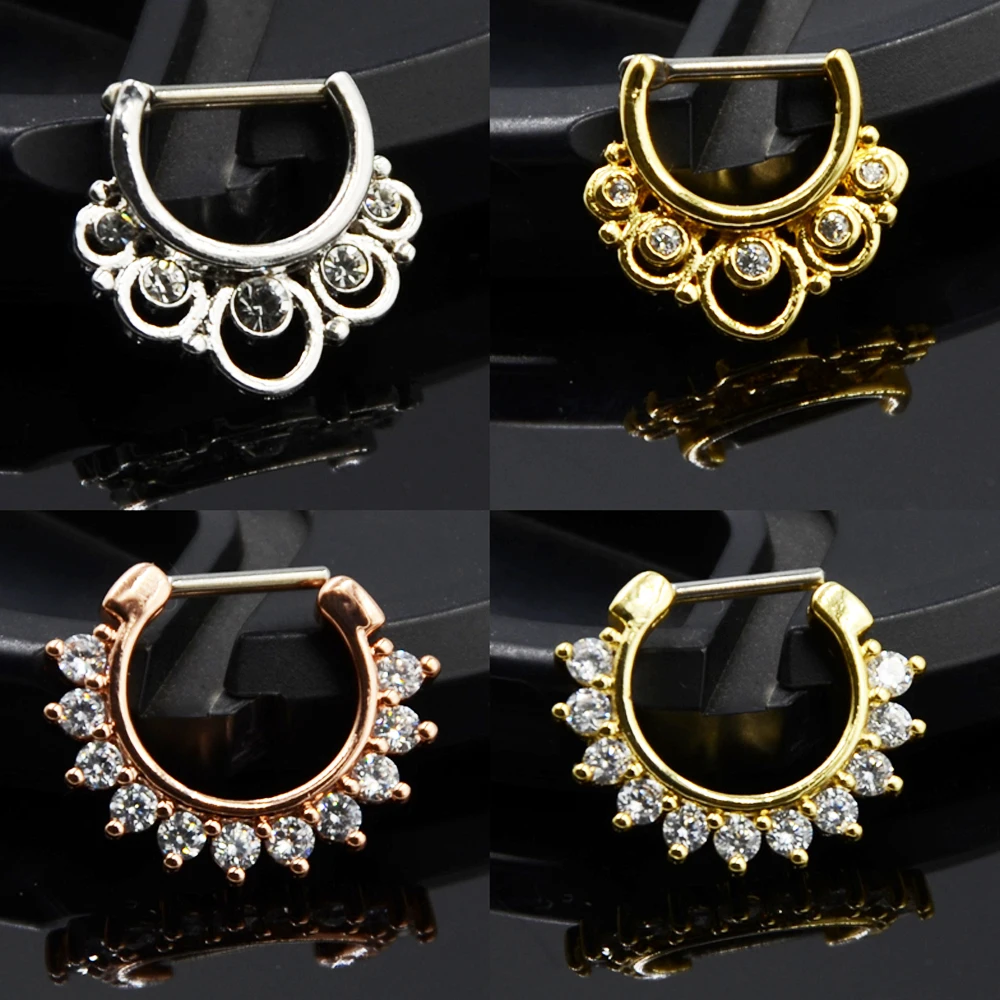 BOG 1PC Titanium Septum Clicker Nose Piercing Ring For Women Jewelry