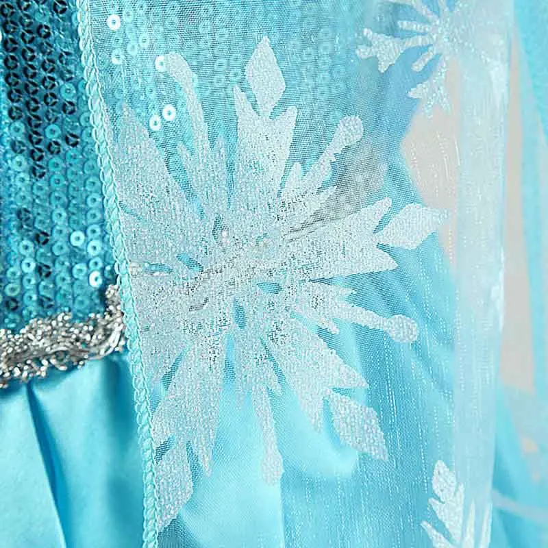 Летняя детская одежда платья для девочек платье принцессы Эльзы для девочек; костюм Снежной Королевы для малышей вечерние платья для малышей