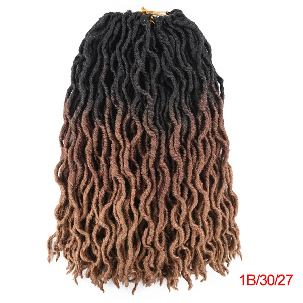 TOMO Faux locs вьющиеся плетеные пряди 18 дюймов Омбре плетение волос богемные замки 24 пряди 18 дюймов Синтетические дредносы вязание крючком Хай - Цвет: T1B/27