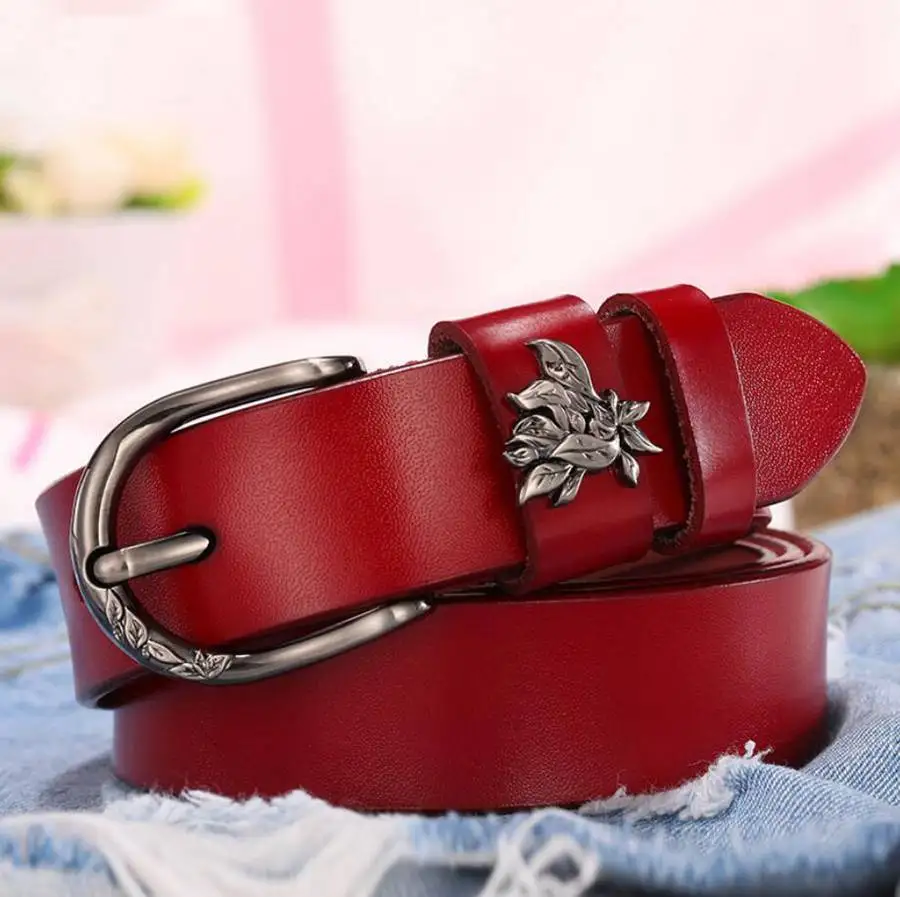 Women Leather Belt NEW Belt For Women Genuine Cowhide Leather Belt With Alloy Buckle width:2.8cm,95-110cm Leather Belt Women