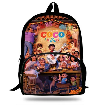 

16-inch Children Cartoon Book Bag Comedy COCO Miguel School Bags For Teenagers Mochila Movie CoCo Backpack Kids Boys