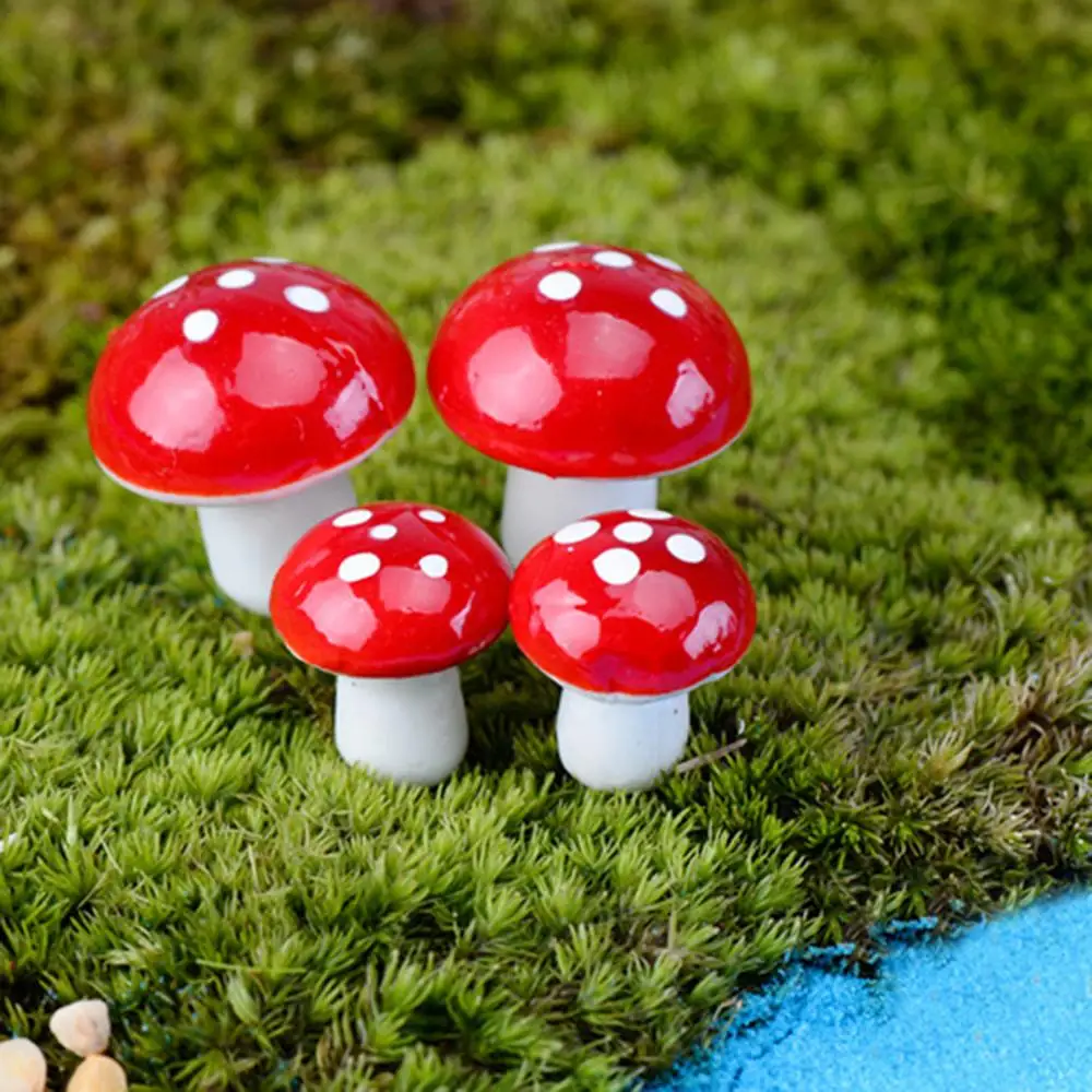 10 шт. 4 Размеры красный полистирол гриб весна украшения садовый цветочный горшок орнамент моделирование милый мини дешевые OEM