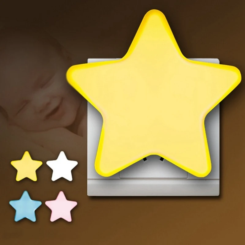 

Light Sensor Control Mini Star LED Night Light For Dark Night Children Bedroom Bedside Lamp With EU/US Plug Baby Sleeping Light