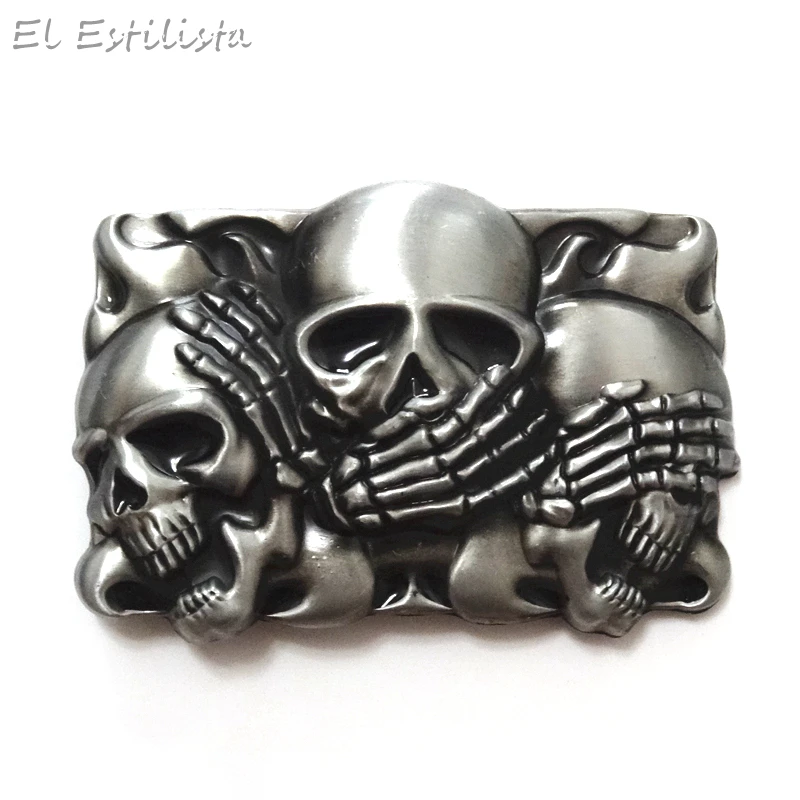 

2018 Men Classic Skull Style Metal Belt Buckles for Men Western Pin Buckles Punk Hebillas for 4cm Belts Cowboy Jeans Accessories
