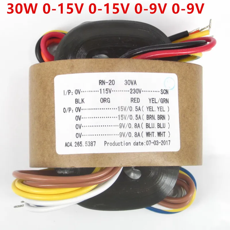 30 Вт/30VA R core transformer0-15V 0-15 в 0-9 в 0-9 в 115 В/230 В для предусилителя аудио усилитель декодер DAC es9038