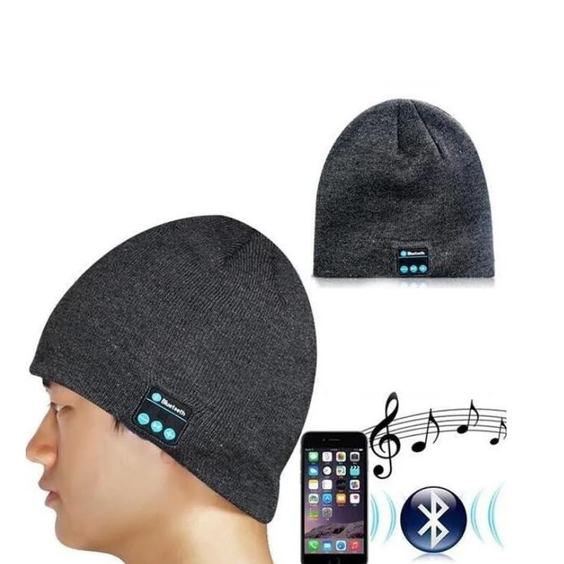 

Hot Soft Warm Beanie Hat Wireless Bluetooth 4.1 Headphones Smart Headphone Headset Speaker Bluetooth hat With Mic for all person