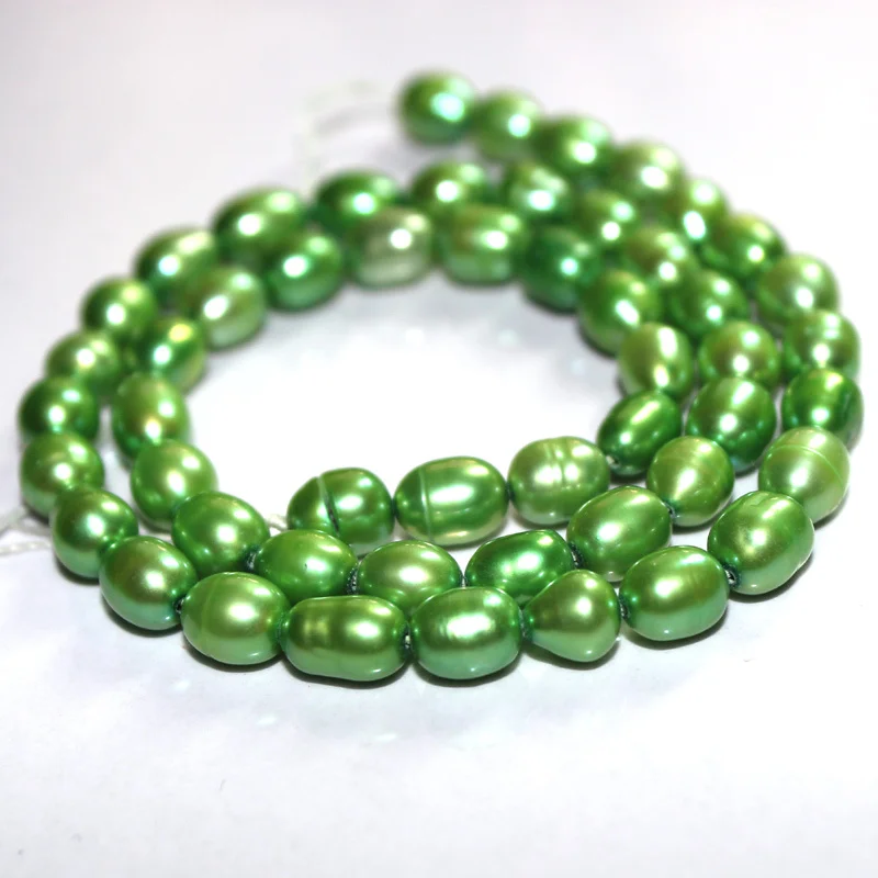

Free Shipping 5-6MM Olivary Rice Green Natural Freshwater DIY Pearl Jewelry Findings Making Loose Beads 15