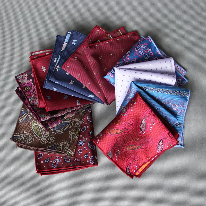 Fashion Men's Pocket Square Polyester Floral Handkerchief for Business