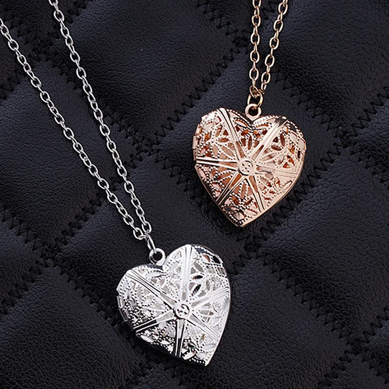 Retro Hohl Herz Anhänger Halskette für Frauen Geometrische Charme Liebe Collares Kette Schlüsselbein Schmuck Aussage Weihnachten Geschenk