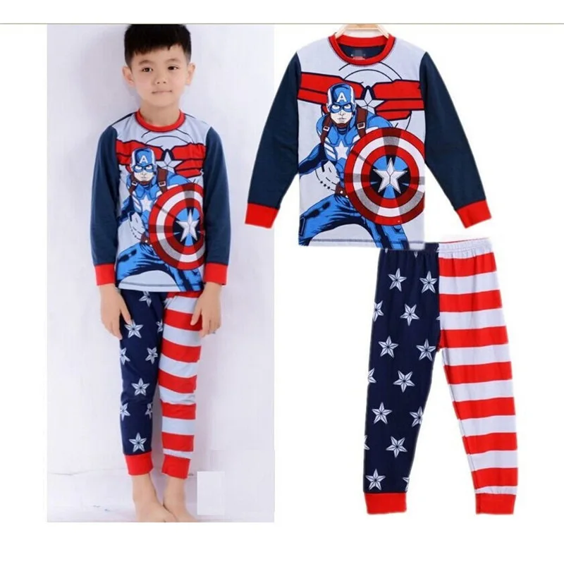 Хлопковая Детская осенняя Пижама, комплект одежды для мальчиков, комплект одежды для сна с героями мультфильмов, комплект детской одежды из 2 предметов с длинными рукавами и длинными штанами, одежда для малышей - Цвет: L30407