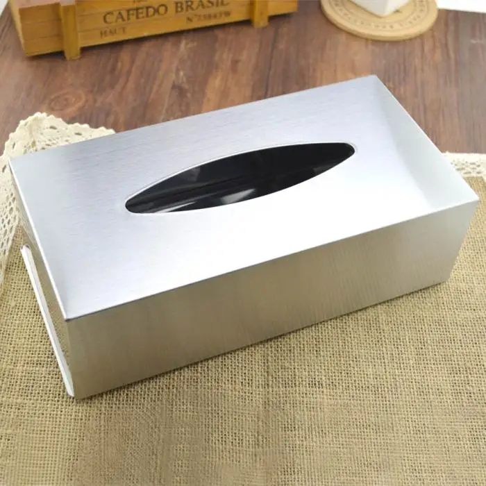 

1pc Kitchen Storage Organization Stainless Steel Rectangular seat type Napkin Paper Box hanging Toilet Wall Tissue Boxes