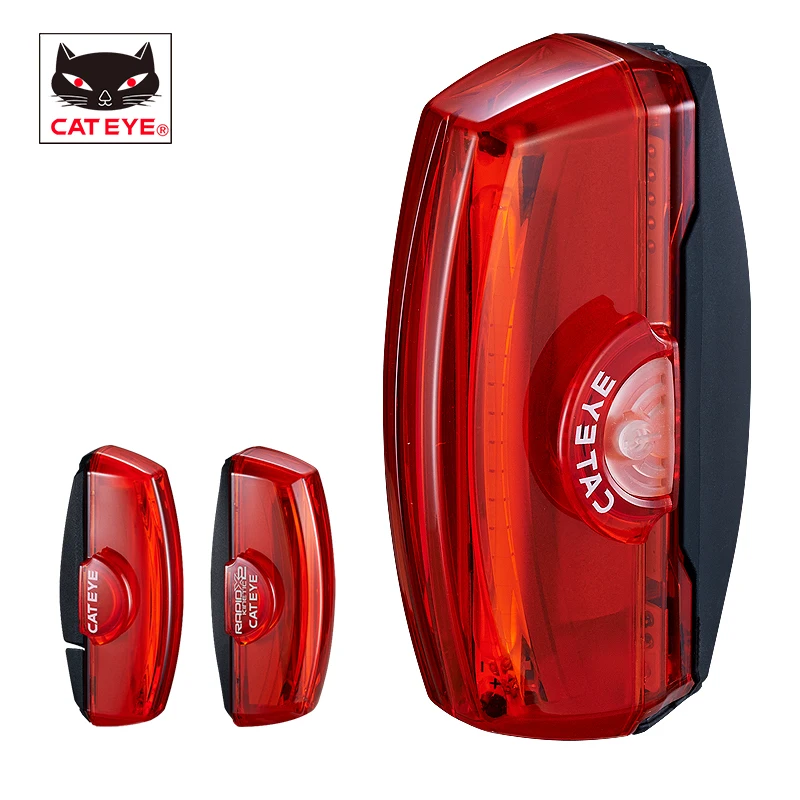 Sale CATEYE Bike Light Bicycle Safety Rear Light Waterproof USB Rechargeable Seatpost Rear Fork Light Cycling Accessories Rapid X 0