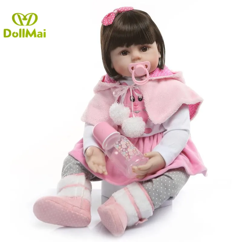 

Adoras Doll Reborn 24"60cm silicone reborn baby dolls vinyl princess girl baby alive newborn dolls gift bebes reborn boneca