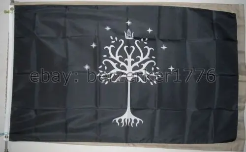 

3ft x 5ft 3 x5ft White Tree of Gondor horizontl Tolkien Hobbit Lord of the Rings print Polyester banner flag Size 150*90cm