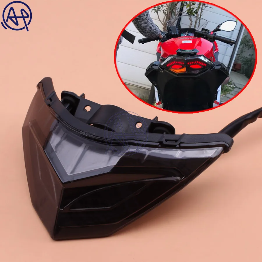 

1pcs Motor Bike LED Tail Light Smoke LENS Tailamp Rear Lights With Turn Signal Light For Kawasaki Ninja 300 Z250 2013-2015
