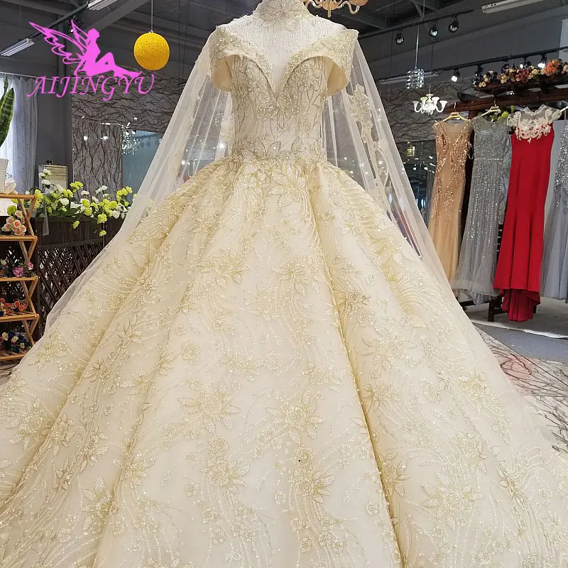 AIJINGYU Simple Wedding Dresses Wear For Bride Satin Designer Which Newest Plus Size Gown With Train Floral Wedding Dress AIJINGYU Simple Wedding Dresses Wear For Bride Satin Designer Which Newest Plus Size Gown With Train Floral Wedding Dress