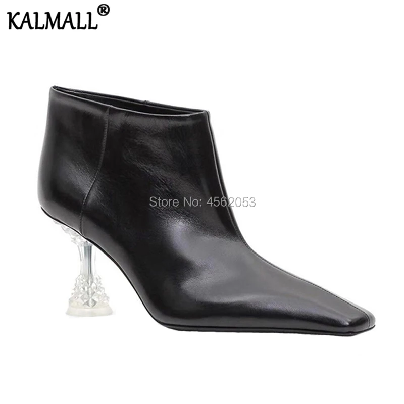 plain black leather boots