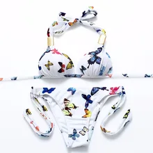 

2017 Sexy Prints Brazilian Bikinis Women Swimwear Swimsuit Push Up Bikini Set Halter Top Beach Bathing Suits Swim Wear