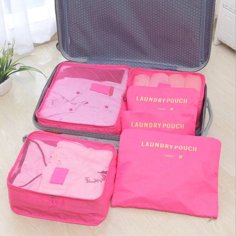 6PCS Travel Storage Bag Set Portable Luggage Organizer For Closet