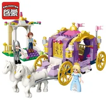 2605 ENLIGHTEN Girls Friends Princess Leah Violet Royal Carriage Model Building Blocks Figure Toys For Children Compatible