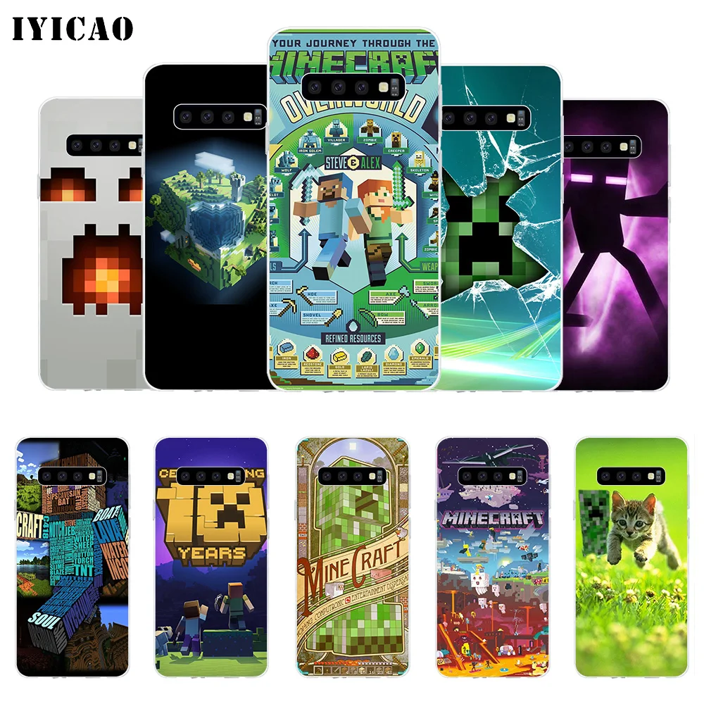 IYICAO Minecraft World game Мягкий силиконовый чехол для телефона samsung Galaxy S10e S10 S9 S8 Plus S7 Edge TPU |