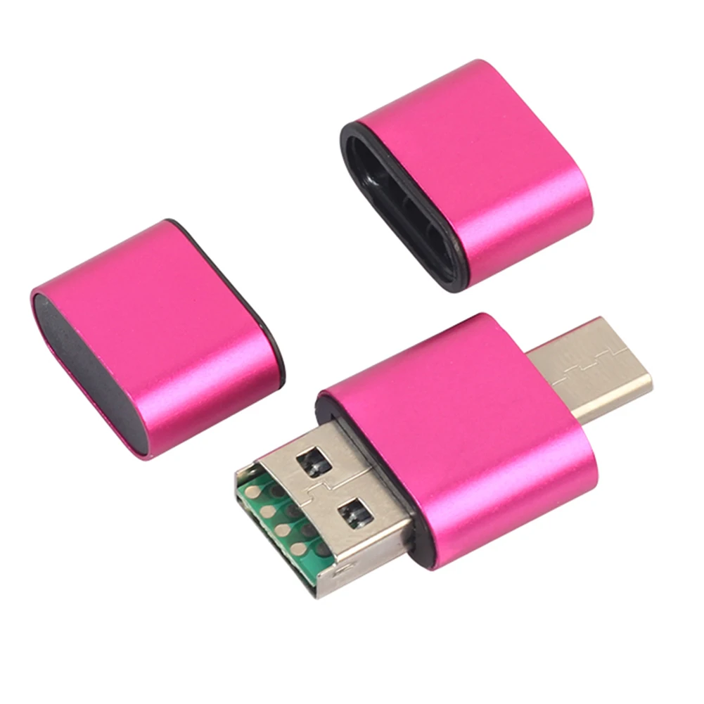 USB OTG адаптер 2 в 1 USB 2,0 Micro USB адаптер типа OTG C конвертер Поддержка 128 ГБ TF кард-ридер телефонные адаптеры