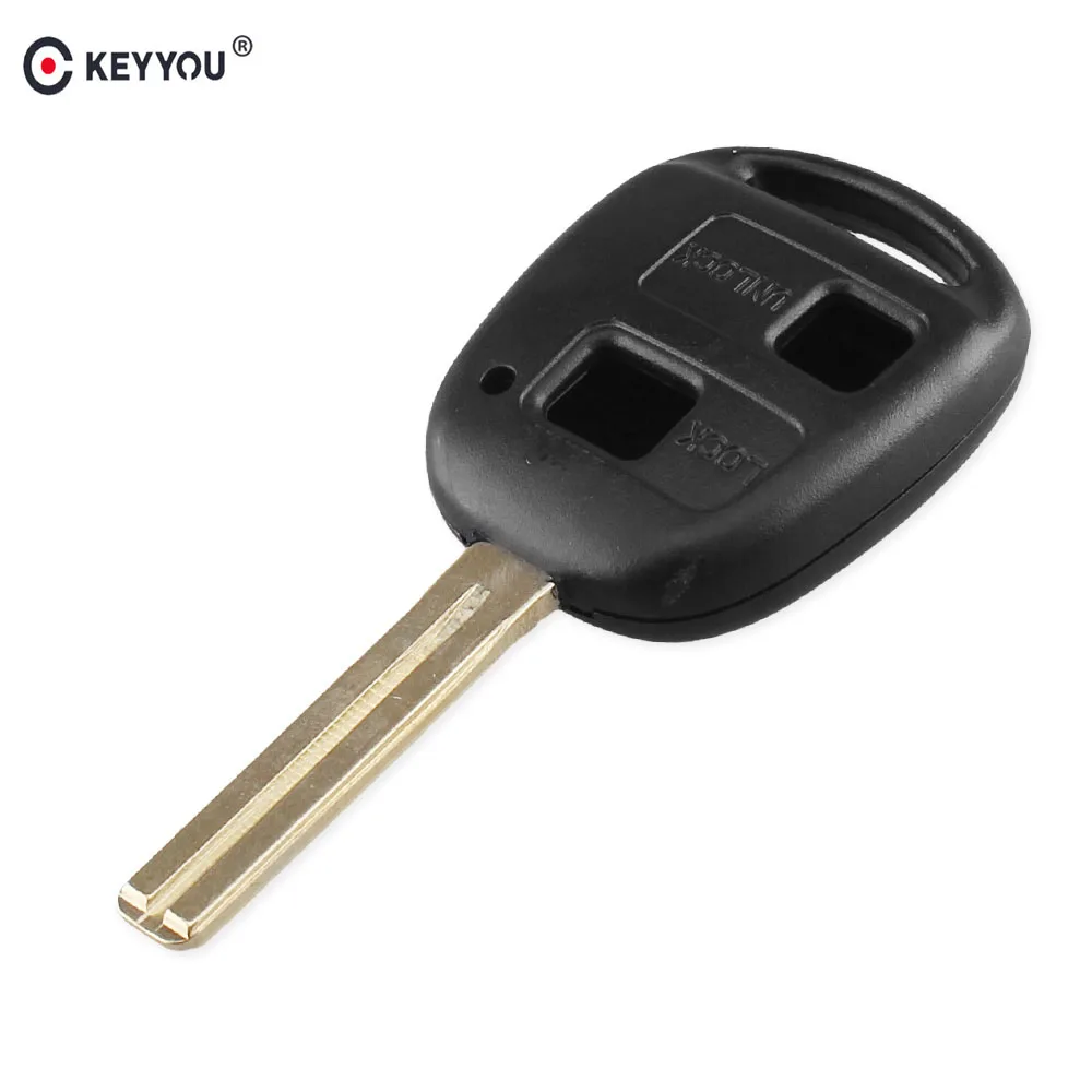 

KEYYOU New Replacement Housing Shell Remote Key Case Fob 2 Button For Lexus RX300 ES300 Uncut Blade TOY48 40MM